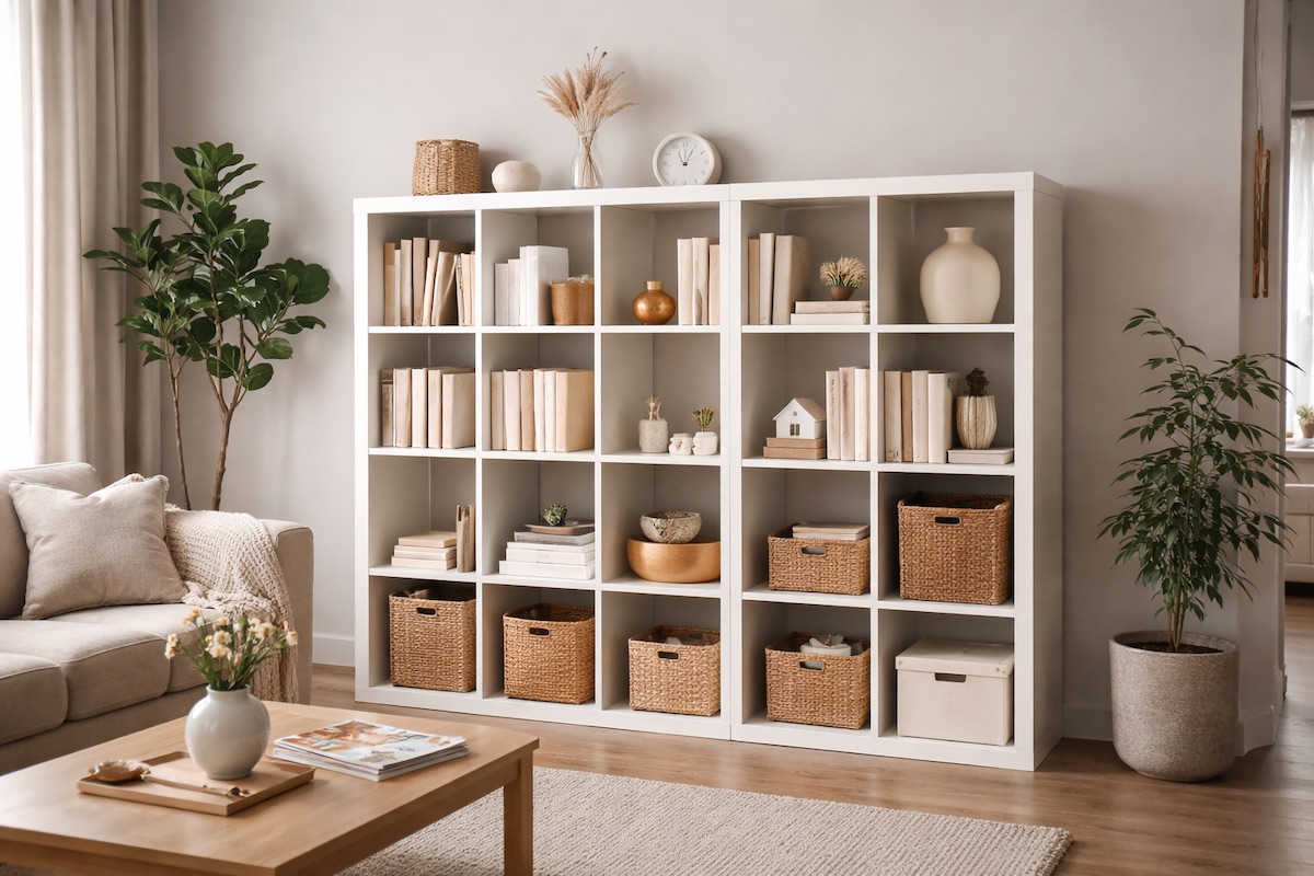 стелаж икеа в маленькой квартире