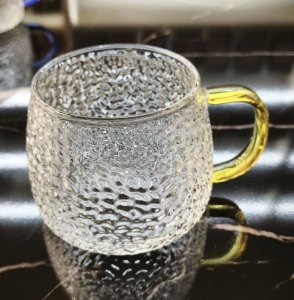 Кружка скляна 450мл, Olens "Льодяник", золота, 8030-257