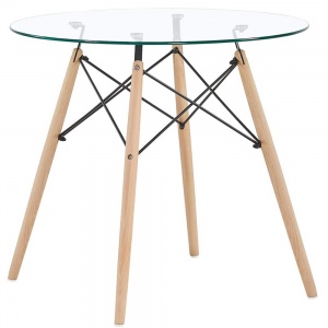 Стіл скляний круглий 80 см Имз Eames, TEamesW