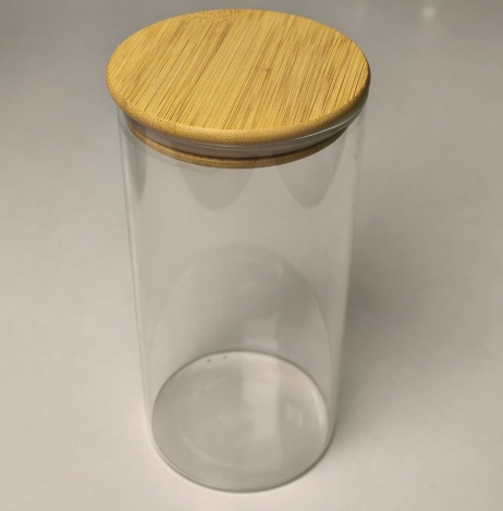 Банка скляна з бамбуковою кришкою, Olens "Вежа", 1400мл, 8030-348