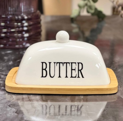 Маслянка з кришкою Olens "Butter" біла, 102-1260