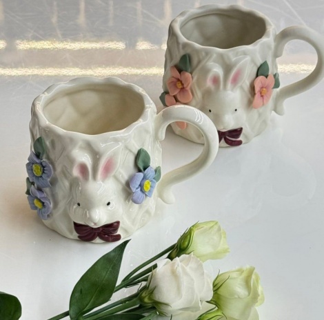 Кружка Olens "Кролик і квіти", 330мл, 8030-396